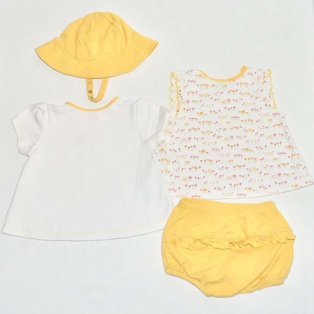 Healthtex Yellow 4 Piece Summertime Butterfly and Flowers Outfit - 6-9 Months